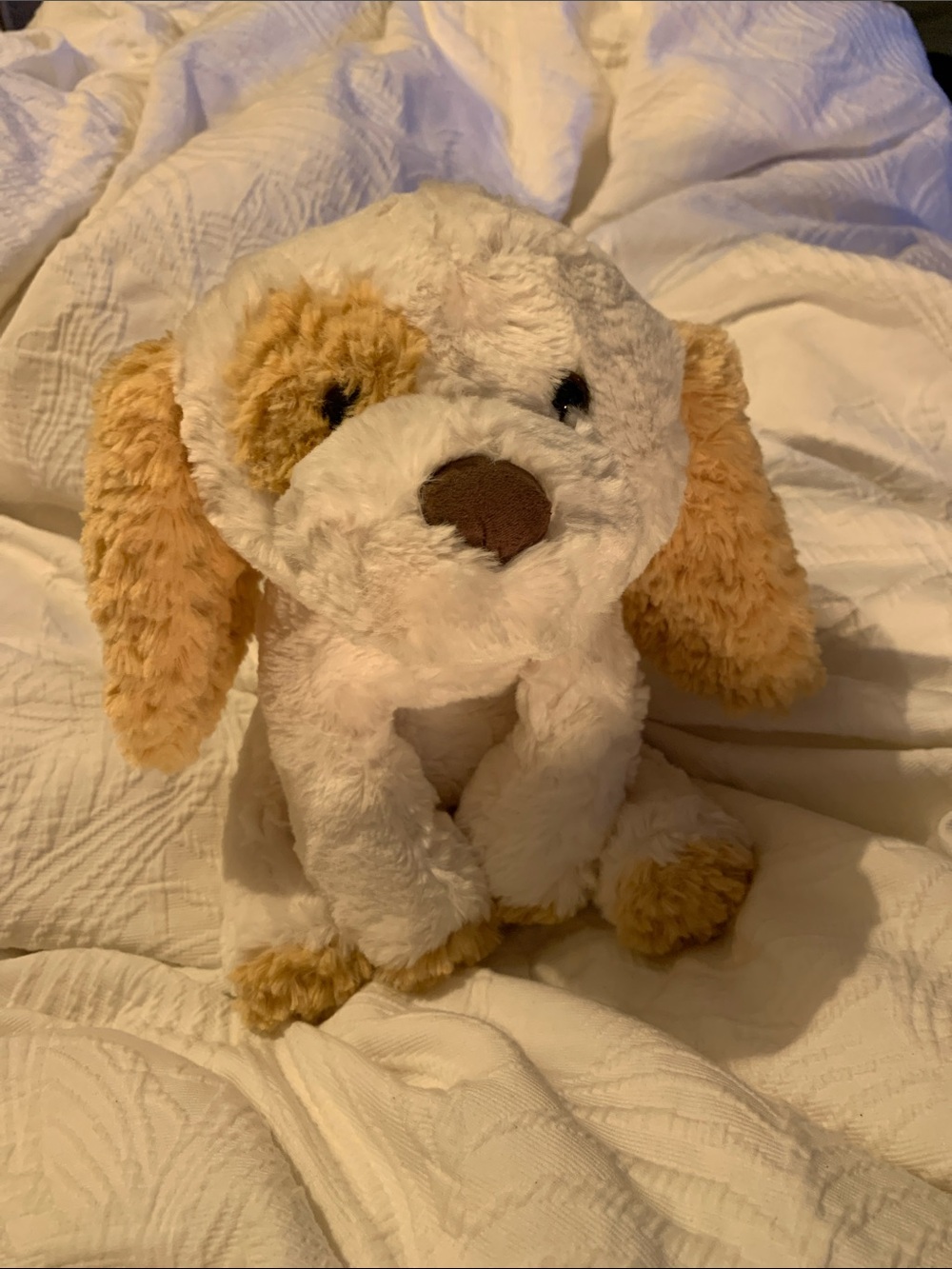 Gund Plush white and Tan Dog Plush Toy - Soft Cuddly Pet Plush